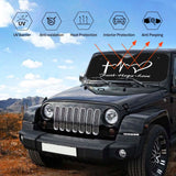 Faith Hope Love Heart Universal Accordion Folding Aluminum Windshield Sunshade 51" x 27.5", Reflective Car Shade for SUV and Truck