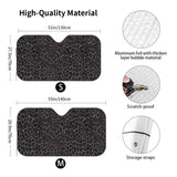 Leopard Print Universal Accordion Folding Aluminum Windshield Sunshade 51" x 27.5", Reflective Car Shade for SUV and Truck