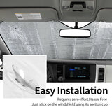Leopard Print Universal Accordion Folding Aluminum Windshield Sunshade 51" x 27.5", Reflective Car Shade for SUV and Truck