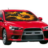 Sunflower Butterfly Universal Accordion Folding Aluminum Windshield Sunshade for Car, SUV and Truck, 51 x 27.5 Inches