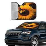 Sunflower Butterfly Universal Accordion Folding Aluminum Windshield Sunshade for Car, SUV and Truck, 51 x 27.5 Inches