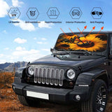 Sunflower Butterfly Universal Accordion Folding Aluminum Windshield Sunshade for Car, SUV and Truck, 51 x 27.5 Inches