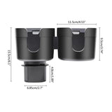 2-in-1 Car Cup Holder Expander with Adjustable Base, Universal Drink Holder Adapter for Bottles and Cups in Cars and SUVs