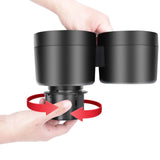 2-in-1 Car Cup Holder Expander with Adjustable Base, Universal Drink Holder Adapter for Bottles and Cups in Cars and SUVs