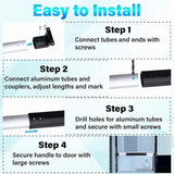 RV Screen Door Cross Bar Handle Protector, Adjustable from 21-5/8 to 28-5/8 inch Grab Handle for Camper Travel Trailer Motorhome, Universal Fit