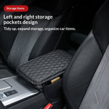 Car Center Console Cushion, Non-Slip Armrest Pad with Dog Cat Paw Design and 2 Storage Bags for Car Interior, Black In Australia - Darrahopens