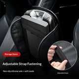 Car Center Console Cushion, Non-Slip Armrest Pad with Dog Cat Paw Design and 2 Storage Bags for Car Interior, Black