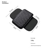 Car Center Console Cushion, Non-Slip Armrest Pad with Dog Cat Paw Design and 2 Storage Bags for Car Interior, Black