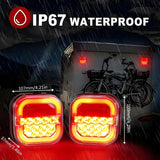 2 Pack Magnetic Wireless Tail Lights Kit for Trailer, LED Trailer Rear Lights for Truck, Flatbed, Semi, RV, 13V Tow Taillights with Turn Signals, Red In Australia - Darrahopens