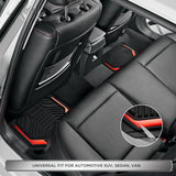 Heavy-Duty Rubber Floor Mats, Aluminum Film Car Mats Set, Front and Rear Car Mats with Anti-Slip Backing, All-Weather Protection, Red In Australia - Darrahopens