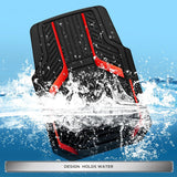 Heavy-Duty Rubber Floor Mats, Aluminum Film Car Mats Set, Front and Rear Car Mats with Anti-Slip Backing, All-Weather Protection, Red In Australia - Darrahopens