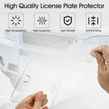 2 Pieces Clear License Plate Covers Flat Vehicle Tag Frame Protector with Screws and Caps Universal for Sedan, SUV, RV, 12.2 x 6.3 Inches, Transparent