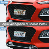 2 Pieces Clear License Plate Covers Flat Vehicle Tag Frame Protector with Screws and Caps Universal for Sedan, SUV, RV, 12.2 x 6.3 Inches, Transparent