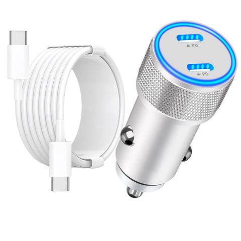 90W Dual PD USB-C Car Charger, Cigarette Lighter Fast Charger with Type-C Cable for iPhone 16 Pro and 16 Pro Max In Australia - Darrahopens