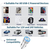 90W Dual PD USB-C Car Charger, Cigarette Lighter Fast Charger with Type-C Cable for iPhone 16 Pro and 16 Pro Max