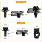 35 Pieces Engine Under Cover Splash Shield Guard Body Bolts, Bumper Fender Liner Push Retainer Fastener Rivet Clips, Black In Australia - Darrahopens