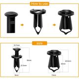 35 Pieces Engine Under Cover Splash Shield Guard Body Bolts, Bumper Fender Liner Push Retainer Fastener Rivet Clips, Black