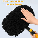 Telescopic Car Wash Brush with 15 Degree Curved Head, Rotating Microfiber Pad and Extendable Handle for Cars, RVs and Boats