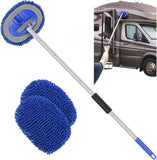 Telescopic Car Wash Brush with Detachable Microfiber Pad and Scratch-Free Wash Glove, Extendable Handle for Cars, Campers and Boats In Australia - Darrahopens
