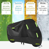 Waterproof Outdoor Motorcycle Cover, Motorcycle Cover for Scooter, With Lock Holes and Reflective Stripes, 7 Reflectors