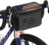 Waterproof Bicycle Handlebar Bag with Phone Holder, 6 L Detachable Pannier and Adjustable Velcro Straps for Daily Cycling, Black