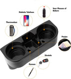 Car Cup Holder Organizer, Space-Saving Storage Insert for Drinks, Phones and Small Items in Cars, SUVs and Trucks, Black In Australia - Darrahopens