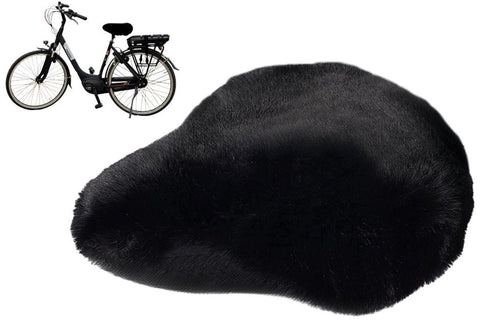 Saddle Pad, Saddle Protection, Bicycle Saddle Cover, Sheepskin Look, Extra Coverage, Warm and Dry Buttocks, Always a Dry Saddle, Black In Australia - Darrahopens