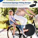 luggage carrier cushion with backrest, leather bicycle saddle cushion for the back of a children's bike, 32 x 15 x 5 cm