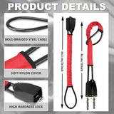 Car steering wheel lock for seat belts, Robust universal steering wheel lock, visibility car lock, Theft protection, 3 keys red, 72 cm