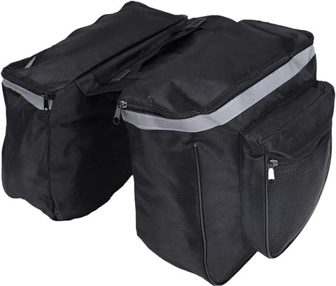 Bicycle Bags double, electric bike bags, Bicycle Bag Carrier, 2L Waterproof Double Backpack, With Zipper Pocket, Black, 30 x 26 x 11 cm In Australia - Darrahopens