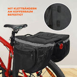 Bicycle Bags double, electric bike bags, Bicycle Bag Carrier, 2L Waterproof Double Backpack, With Zipper Pocket, Black, 30 x 26 x 11 cm In Australia - Darrahopens