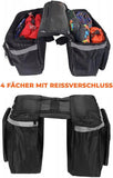 Bicycle Bags double, electric bike bags, Bicycle Bag Carrier, 2L Waterproof Double Backpack, With Zipper Pocket, Black, 30 x 26 x 11 cm