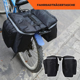 Bicycle Bags double, electric bike bags, Bicycle Bag Carrier, 2L Waterproof Double Backpack, With Zipper Pocket, Black, 30 x 26 x 11 cm