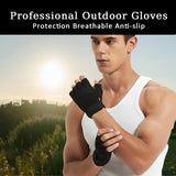 Motorcycle Gloves, MTB Cycling Gloves, Tactical Half, Finger Gloves, for Men and Women, for Outdoors, Camping, Hiking, Training Size L