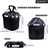Dog bike basket electric bike, bike bag for dogs and cats, with 1.45 m dog leash for cycling, picnicking and outdoors black