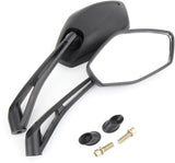 1 Pair Universal Bar End Motorcycle Mirrors, Adjustable Scooter Rearview Mirrors with 8 mm and 10 mm Mounting, Black