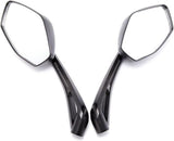 1 Pair Universal Bar End Motorcycle Mirrors, Adjustable Scooter Rearview Mirrors with 8 mm and 10 mm Mounting, Black