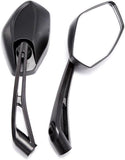 1 Pair Universal Bar End Motorcycle Mirrors, Adjustable Scooter Rearview Mirrors with 8 mm and 10 mm Mounting, Black
