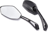 1 Pair Universal Bar End Motorcycle Mirrors, Adjustable Scooter Rearview Mirrors with 8 mm and 10 mm Mounting, Black