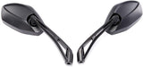1 Pair Universal Bar End Motorcycle Mirrors, Adjustable Scooter Rearview Mirrors with 8 mm and 10 mm Mounting, Black