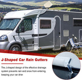 J Shape Rain Gutter, 3 m, Rain Gutter for Motorhomes, shaped, Rain Deflector, Self, Adhesive, Roof Rain Drain Strip for Truck, Boat, White In Australia - Darrahopens