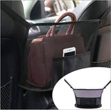 Car accessories, Car handbag holder, Mesh pocket for wallet between the front seats, car storage organizer, universal accessory, black