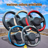 Steering Wheel cover, Leather steering wheel cover for the car steering wheel 37 to 38 cm, anti, slip, universal, black In Australia - Darrahopens