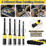 22 Pieces Car Wash Kit with Polishing Tools, Rim Brush and Interior and Exterior Car Care Accessories for Vehicle Cleaning In Australia - Darrahopens