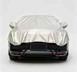 Half Car Cover Sedan with Green Reflective Strip,All Weather Car Body Cover for Sun, Rain, Dust(Fit People Movers,Utes Length 5.2m to 5.8m)-Sand gold In Australia - Darrahopens