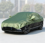 Half Car Cover Sedan with Green Reflective Strip,All Weather Car Body Cover for Sun, Rain, Dust(Fit medium sedans,medium SUVs Length 4.5m to 5.2m)-green In Australia - Darrahopens