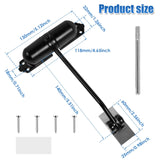 Automatic Double Spring Door Closer, Adjustable Heavy Duty Aluminum Alloy Safety Latch for Home Doors, Black, Aluminum Construction
