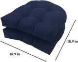 Outdoor Chair Seat Cushions 2 Pack, Waterproof Thickened Tufted U Shaped Patio Chair Cushions for Patio Furniture, Navy Blue 18 x 18 Inch In Australia - Darrahopens