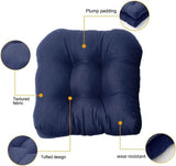 Outdoor Chair Seat Cushions 2 Pack, Waterproof Thickened Tufted U Shaped Patio Chair Cushions for Patio Furniture, Navy Blue 18 x 18 Inch In Australia - Darrahopens