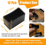 Rectangle Furniture Leg Caps, Anti Slip PVC Chair Foot Covers for Floor Protection and Noise Reduction, 12 Pack, 1.5 x 0.75 Inch In Australia - Darrahopens
